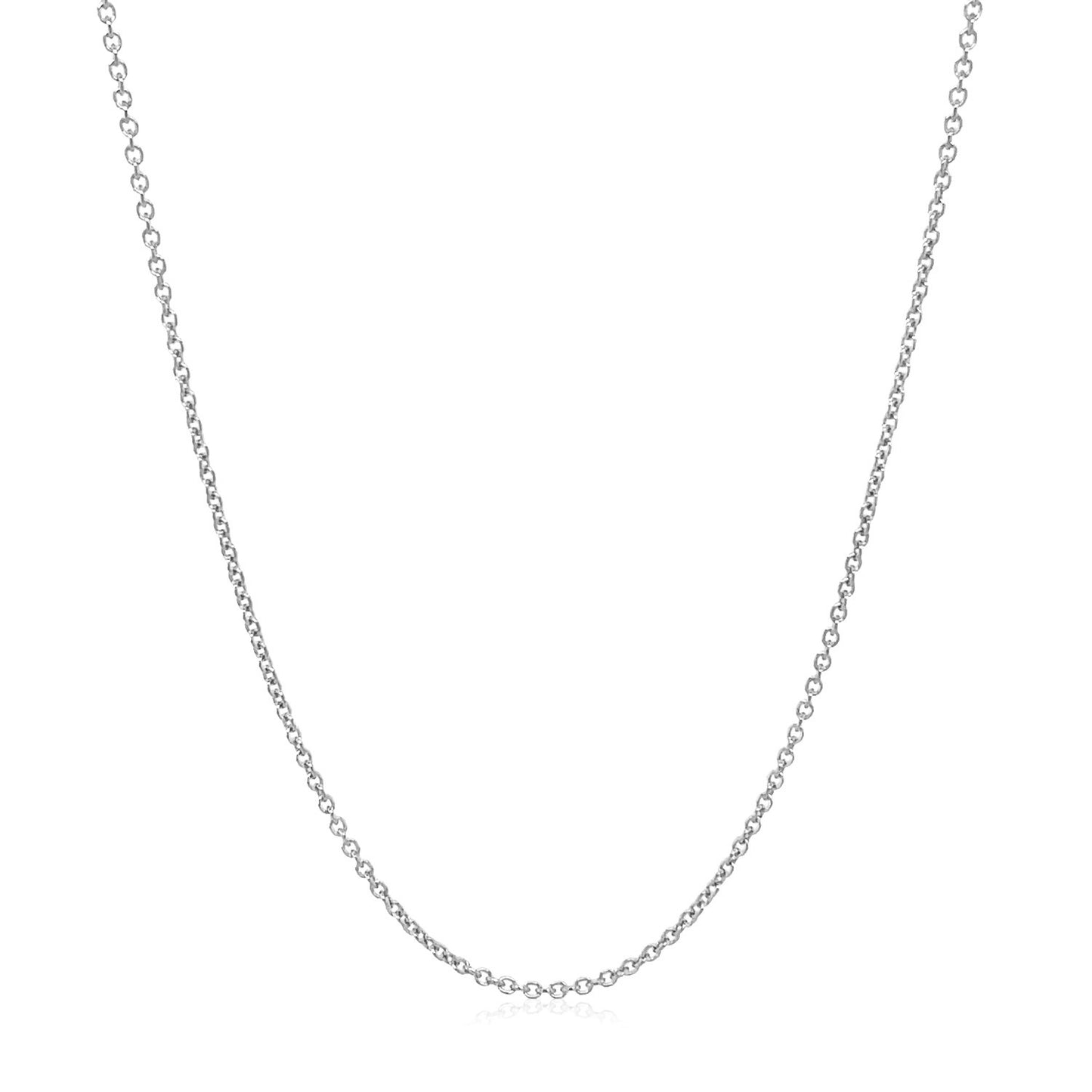 14k White Gold Round Cable Link Chain (1.20 mm)