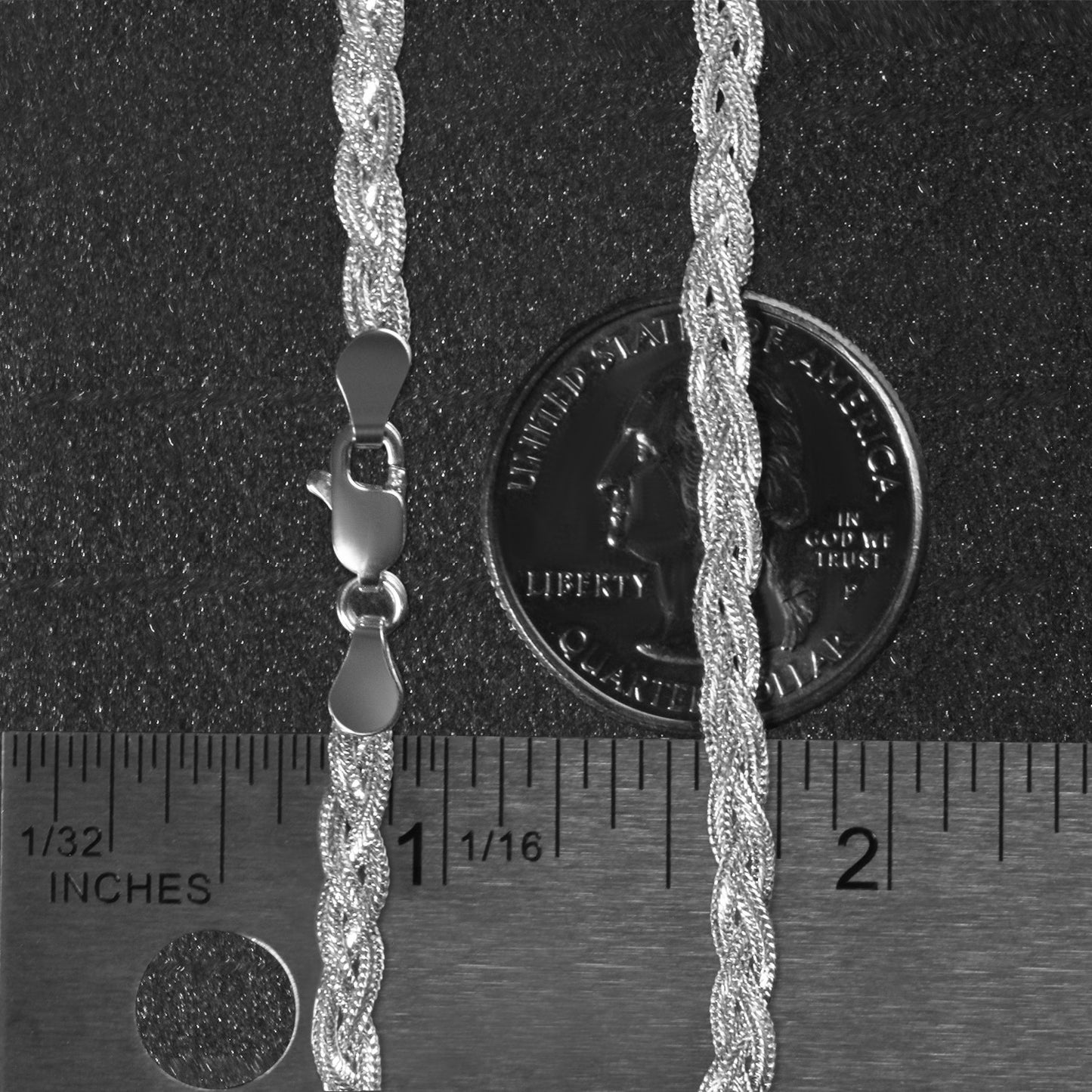 14k White Gold Braided Bracelet (3.50 mm)