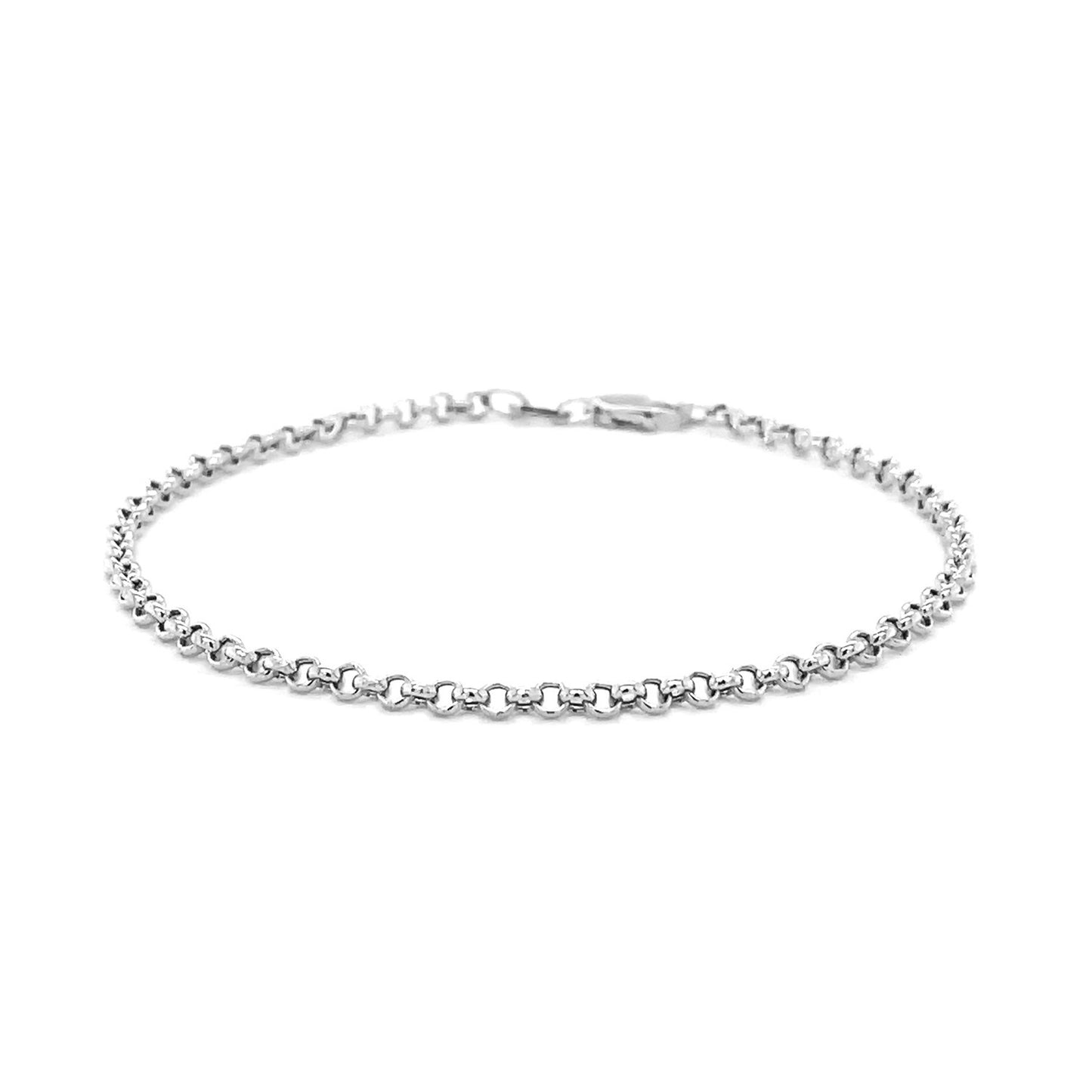 14k White Gold Rolo Bracelet (2.50 mm)
