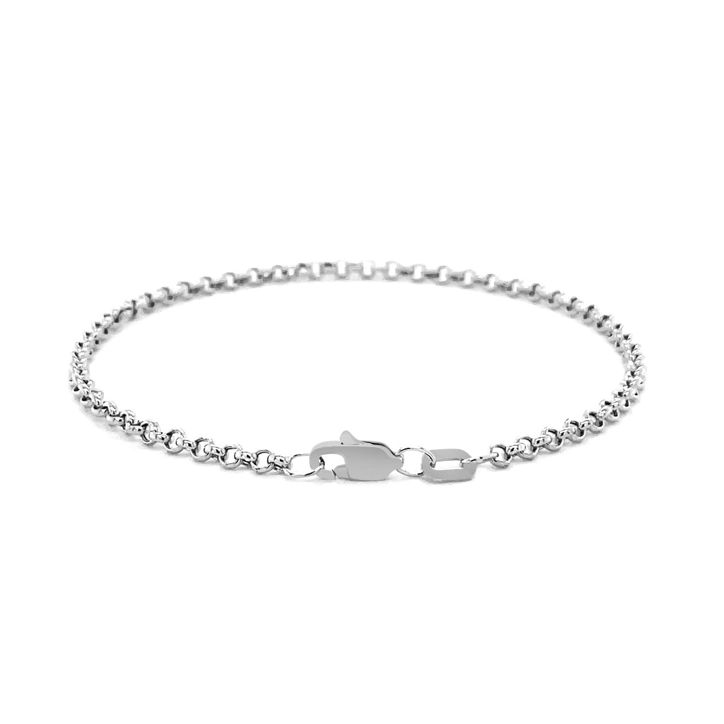 14k White Gold Rolo Bracelet (2.50 mm)