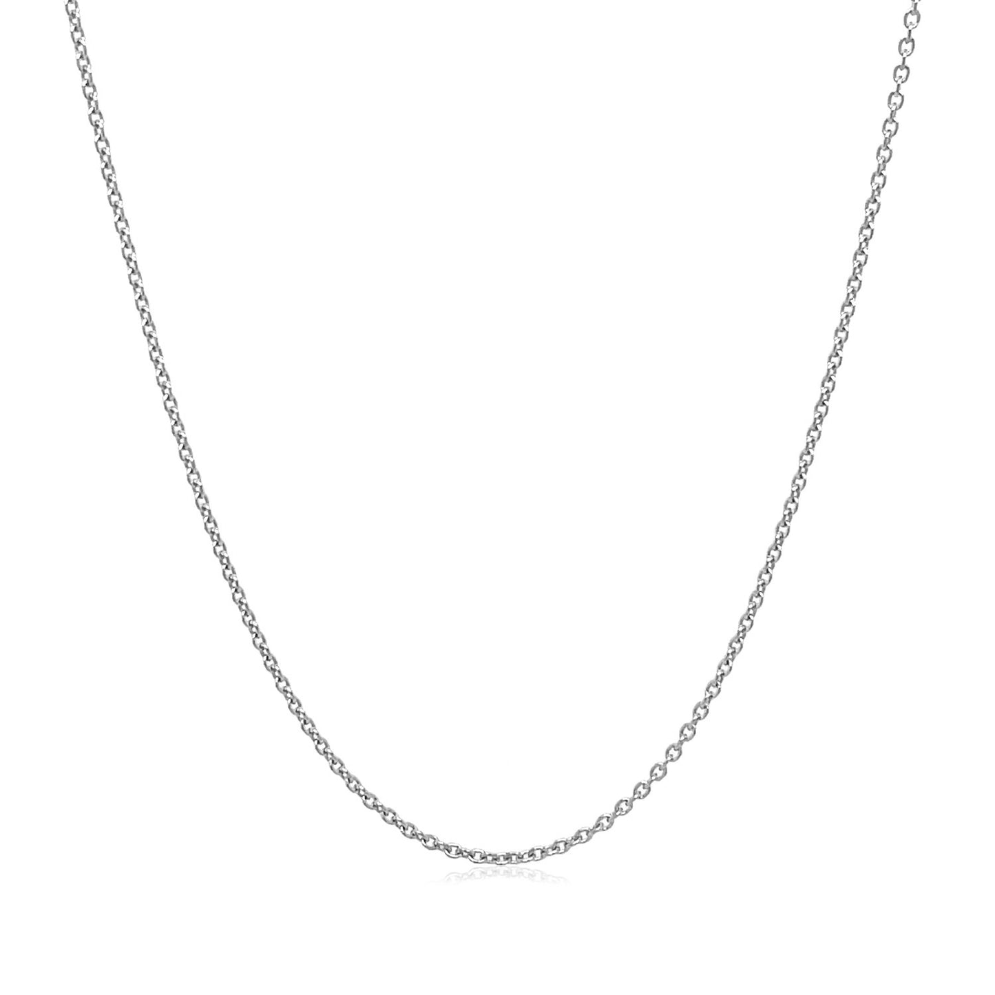 14k White Gold Oval Cable Link Chain (1.10 mm)
