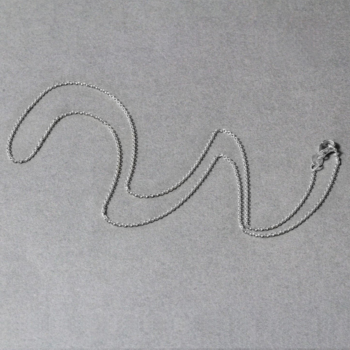 14k White Gold Oval Cable Link Chain (1.10 mm)