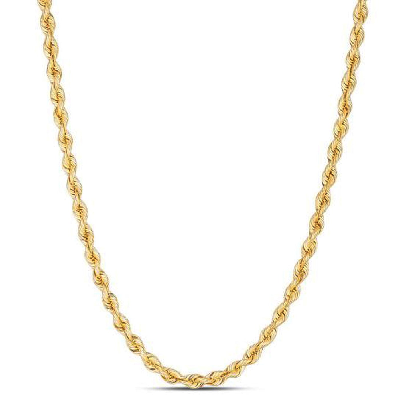 14K Yellow Gold Rope Chain Necklace – 3.7mm Width