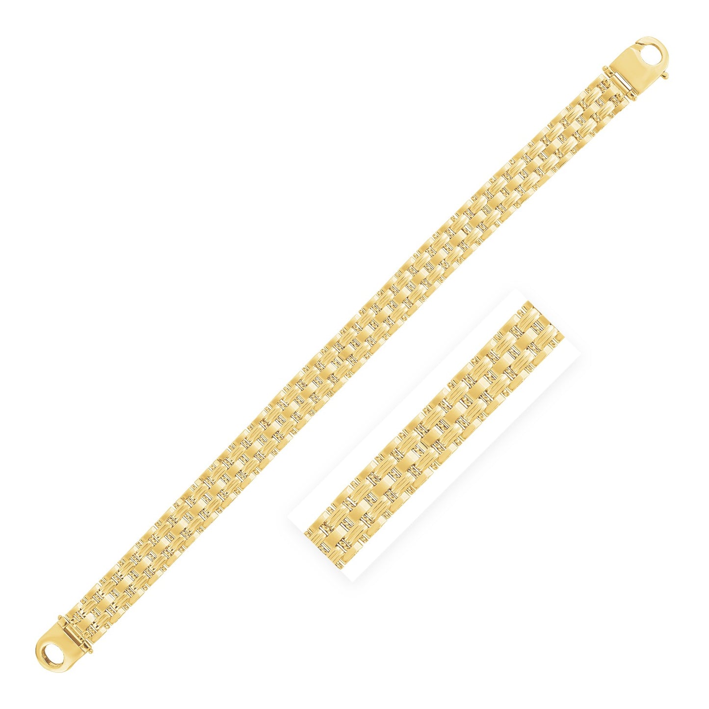 14k Yellow Gold High Polish Panther Link Bracelet (10.00 mm)