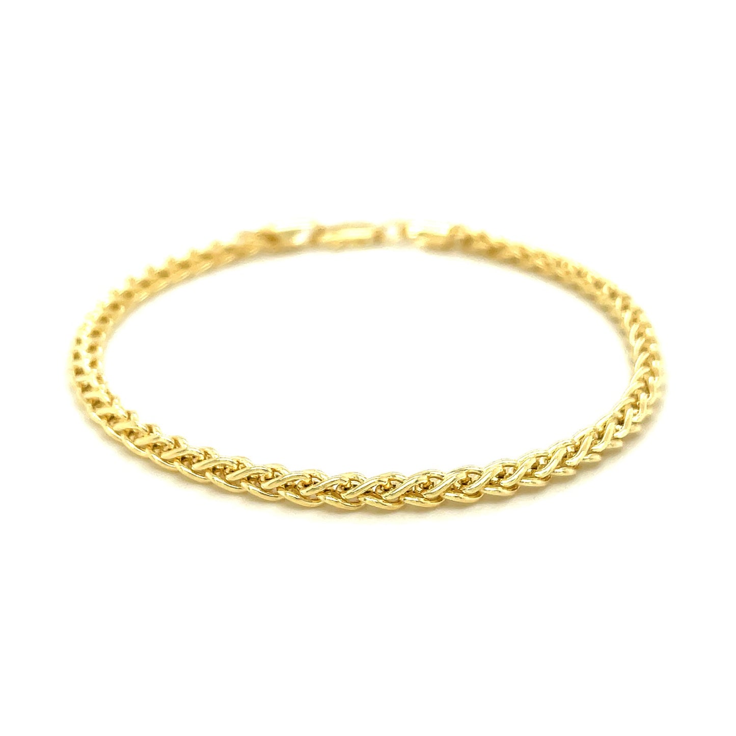 14k Yellow Gold Light Weight Wheat Bracelet (3.20 mm)