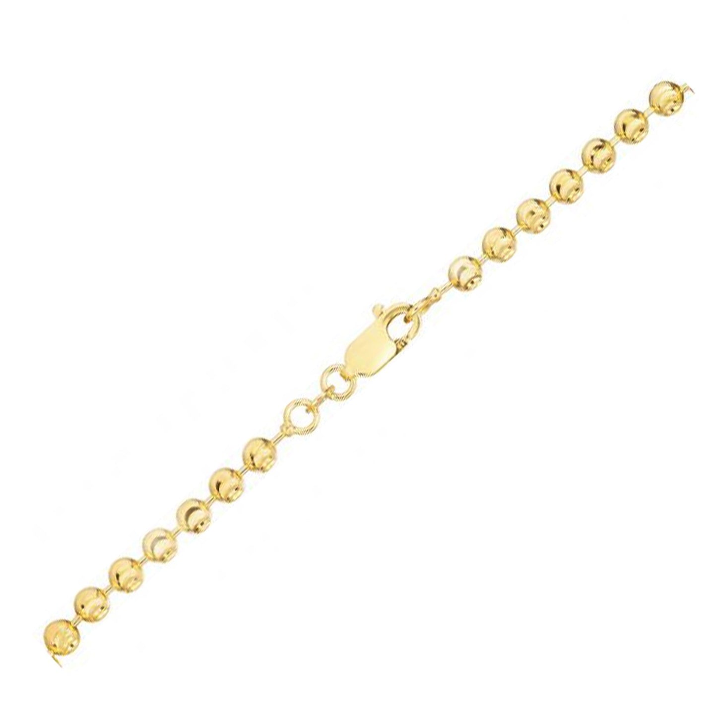 Moon Cut Bead Chain Bracelet in 14k Yellow Gold (3.00 mm)