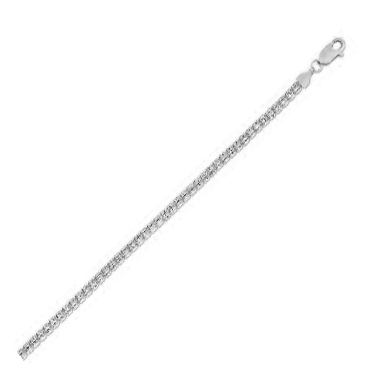 Ice Barrel Chain Bracelet in 14k White Gold (3.14 mm)