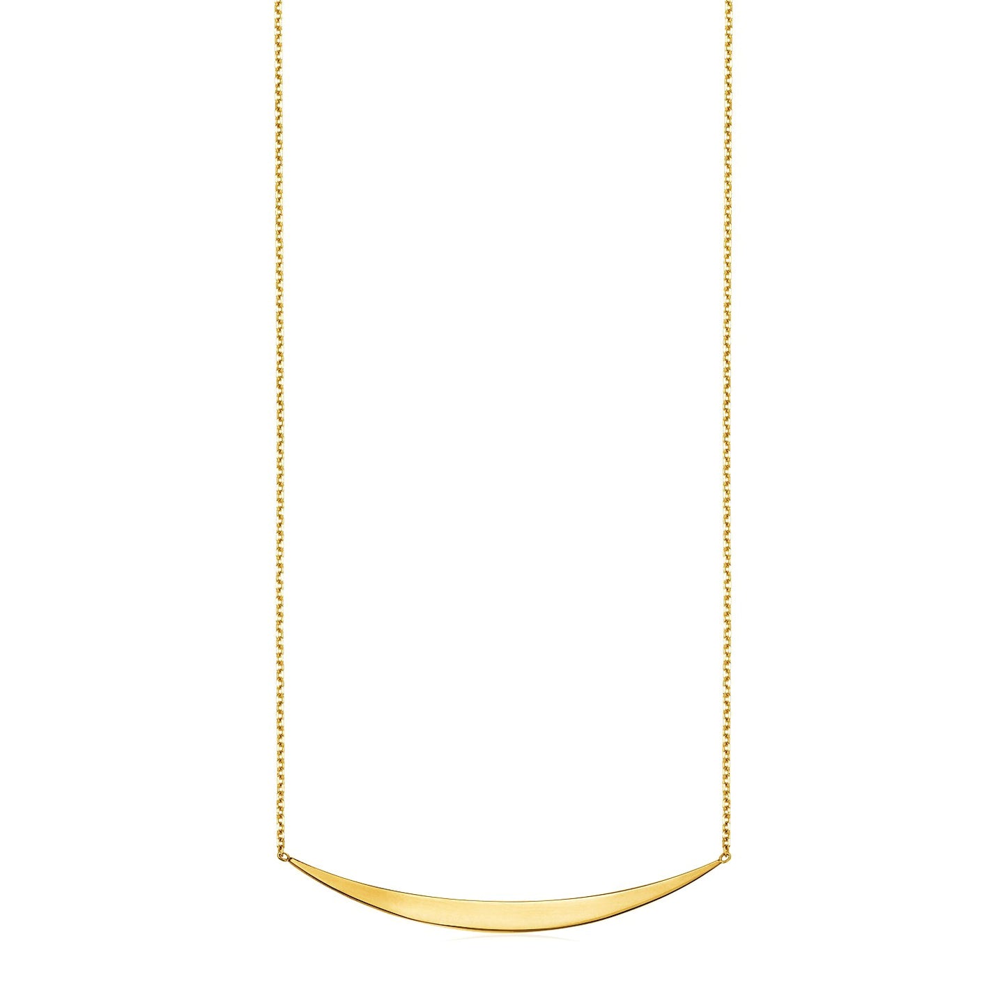 14K Yellow Gold Bar Pendant Necklace, 18-Inch Chain
