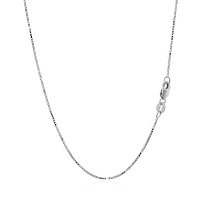 14k White Gold Classic Box Chain (0.68 mm)