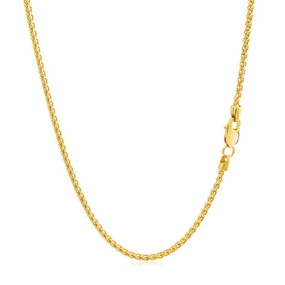 14k Yellow Gold Round Wheat Chain (1.5 mm)