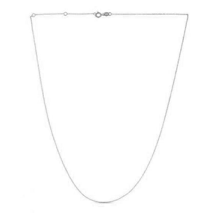 Double Extendable Diamond Cut Cable Chain in White Gold (0.87 mm)