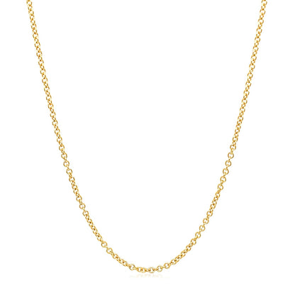 14k Yellow Gold Round Cable Link Chain (1.5 mm)