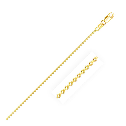 14k Yellow Gold Round Cable Link Chain (1.50 mm)