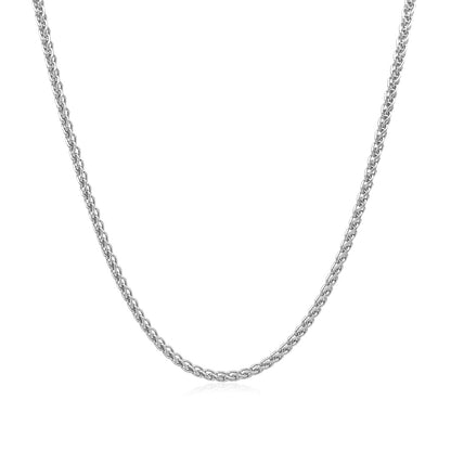 14k White Gold Round Wheat Chain (1.5 mm)