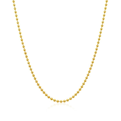 18k Yellow Gold Bead Chain 1.5mm (1.50 mm)