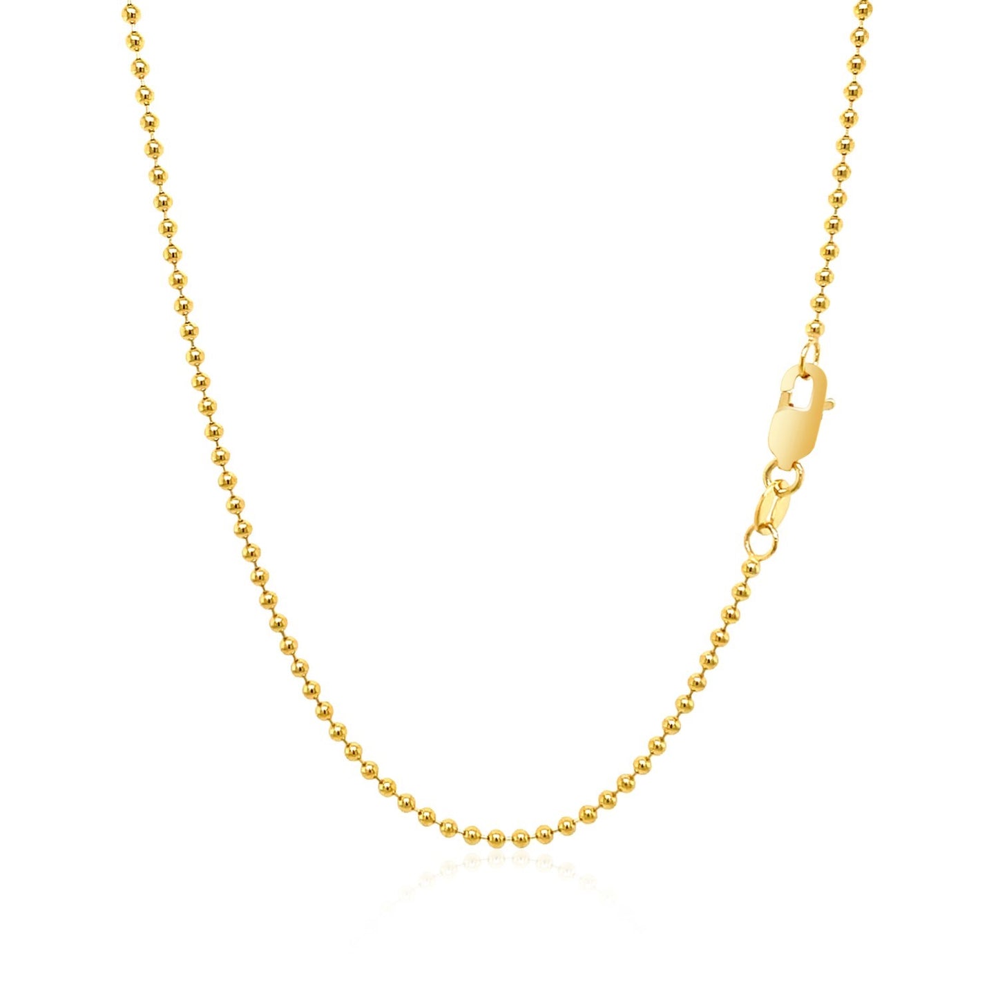 18k Yellow Gold Bead Chain 1.5mm (1.50 mm)