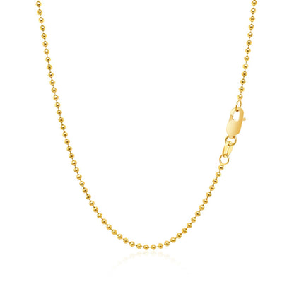 18k Yellow Gold Bead Chain 1.5mm (1.50 mm)