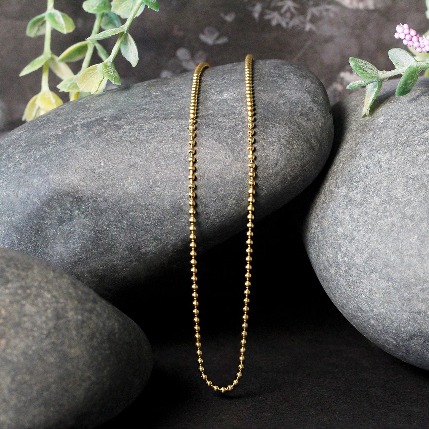 18k Yellow Gold Bead Chain 1.5mm (1.50 mm)