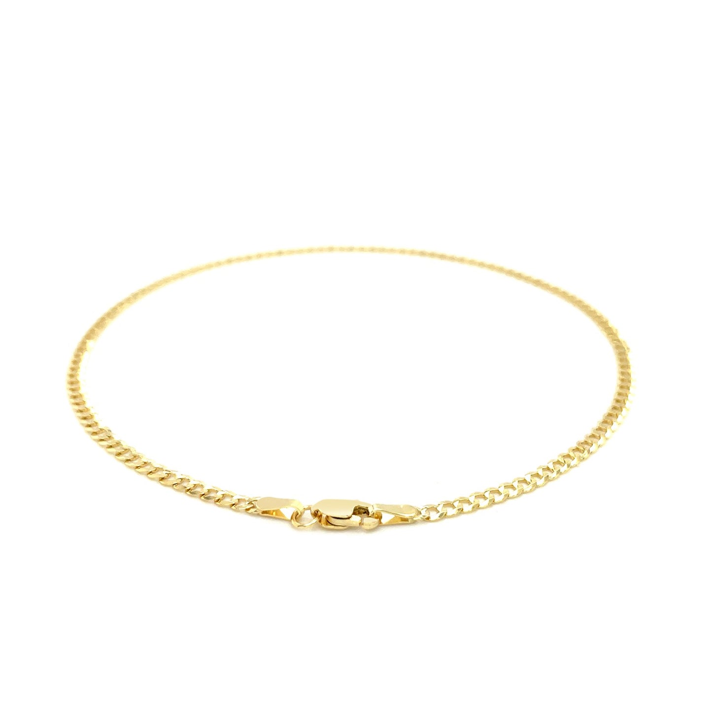 2.5mm 14k Yellow Gold Curb Link Anklet