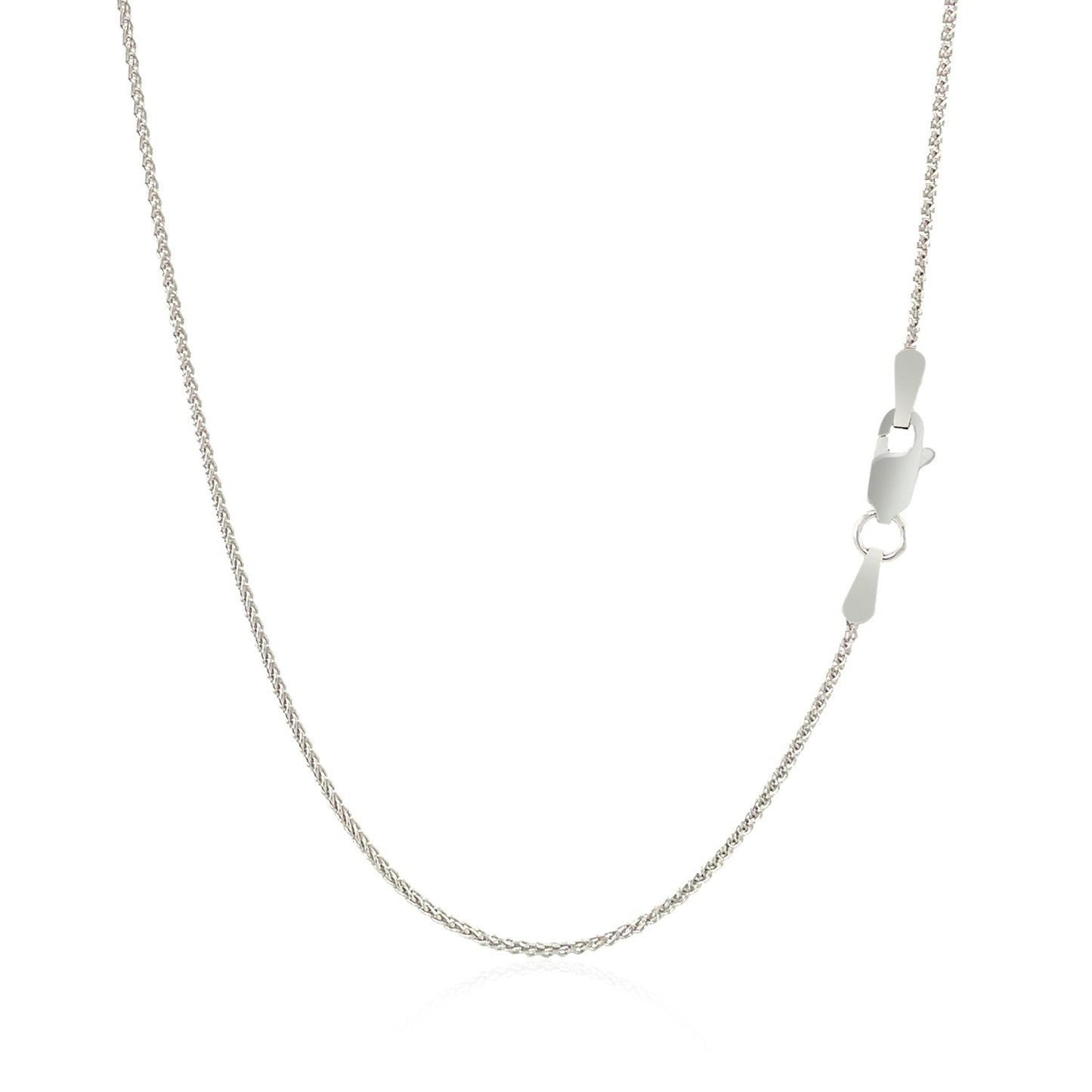 14k White Gold Round Wheat Chain (1.00 mm)