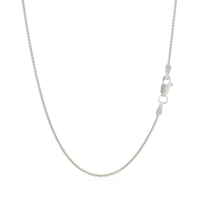 14k White Gold Round Wheat Chain (1.00 mm)