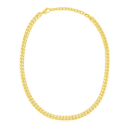 14k Yellow Gold Cuban Chain Choker Necklace