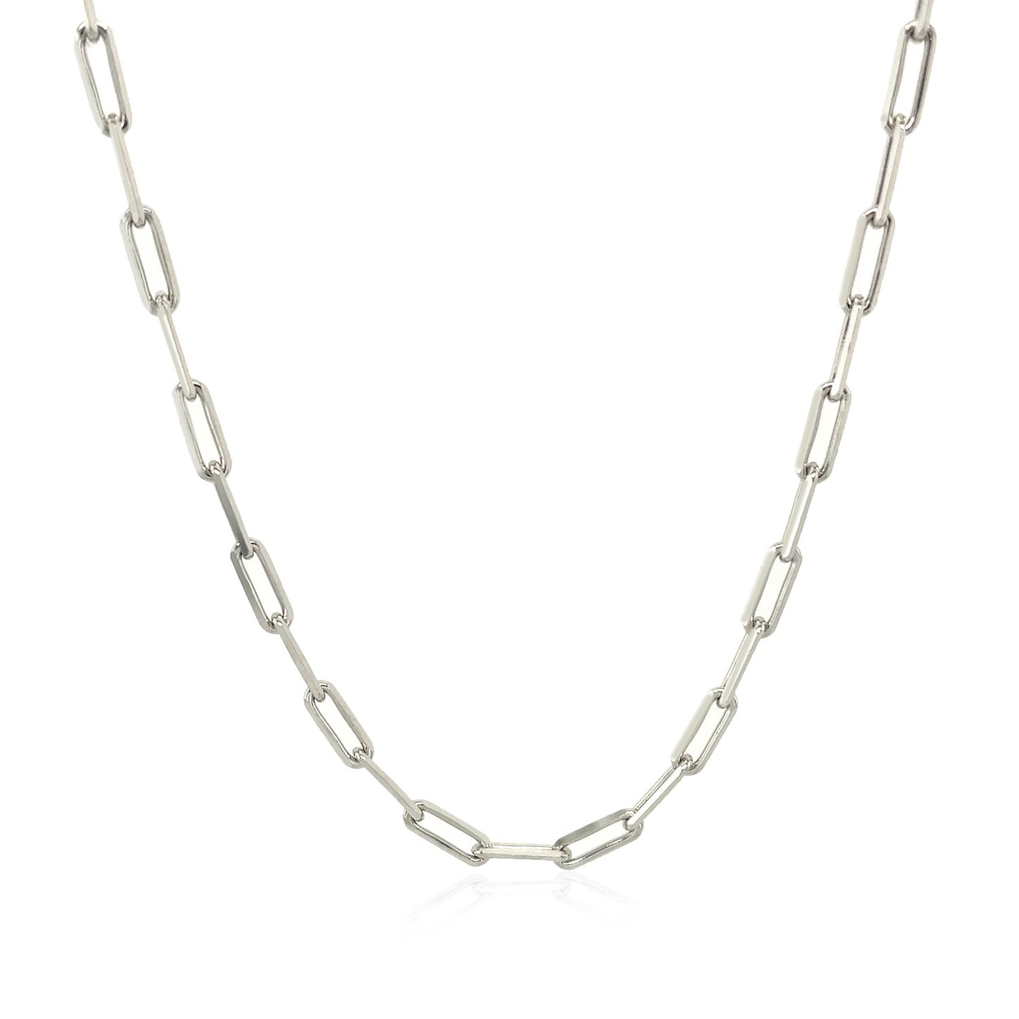 14K White Gold Paperclip Chain (2.50 mm)