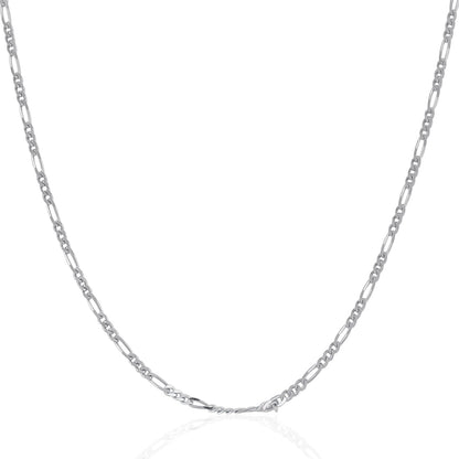 14k White Gold Solid Figaro Chain (1.90 mm)