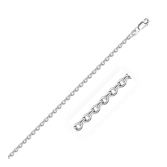 Sterling Silver Rhodium Plated Cable Chain (2.75 mm)