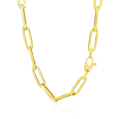 14K Yellow Gold Wide Paperclip Chain (6.1 mm)