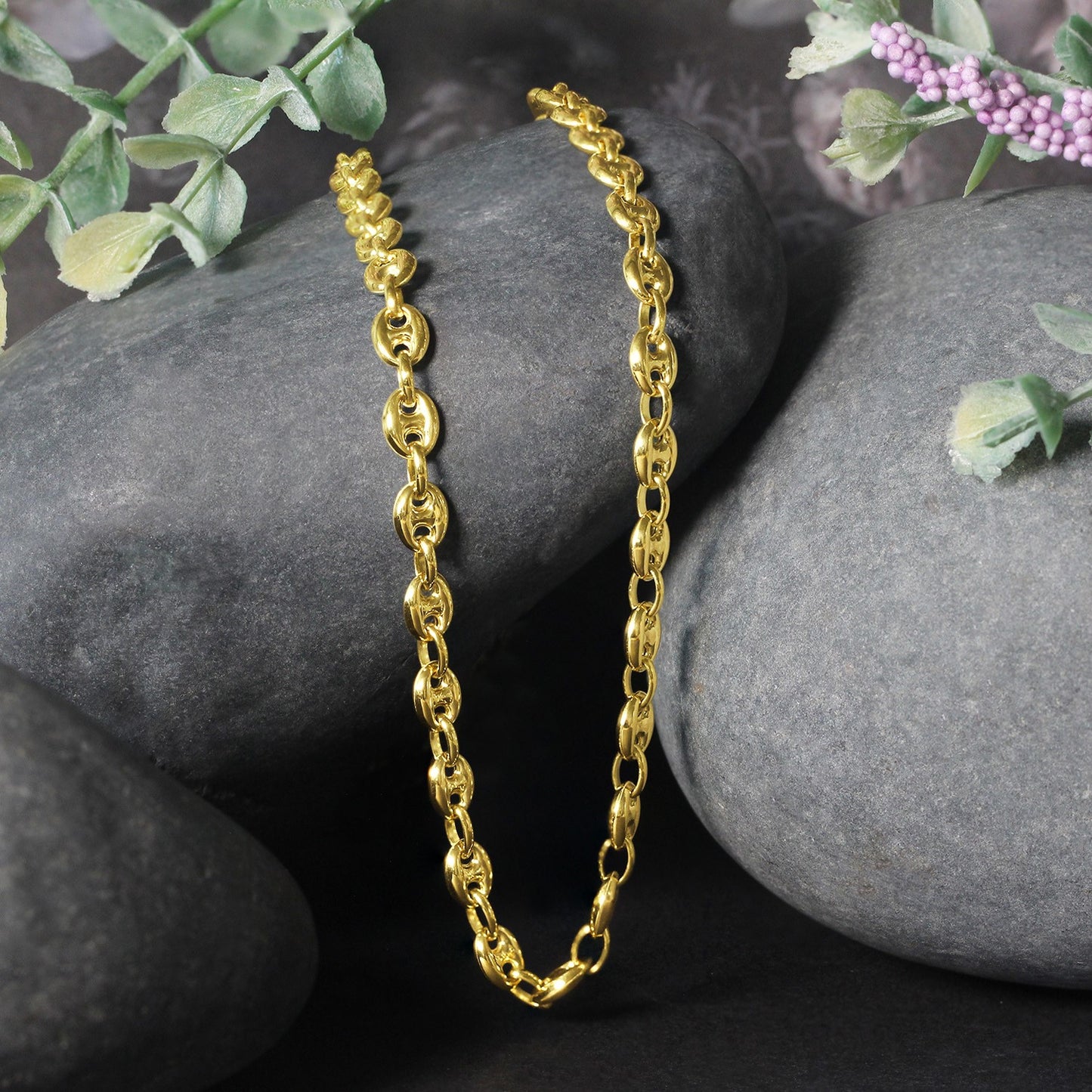 14k Yellow Gold Puffed Mariner Link Chain (4.70 mm)