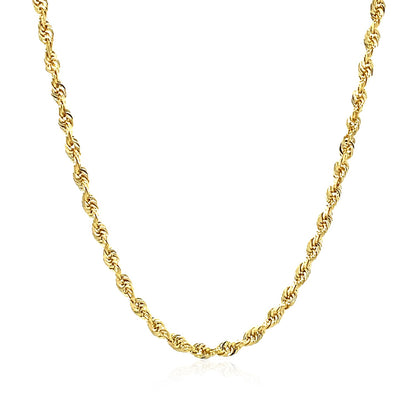 14k Yellow Gold Solid Diamond Cut Rope Chain (2.75 mm)