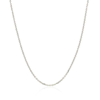 10k White Gold Cable Chain (1.10 mm)