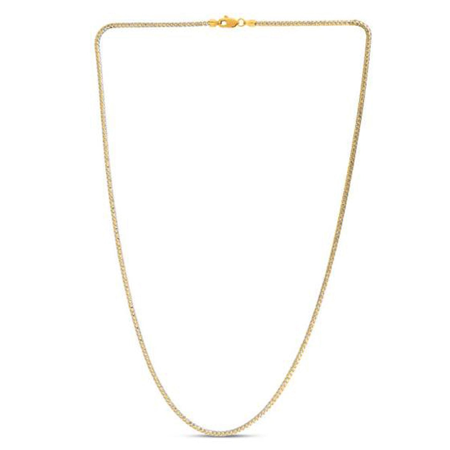 14k Yellow Gold Round Pave Franco Chain (2.30 mm)