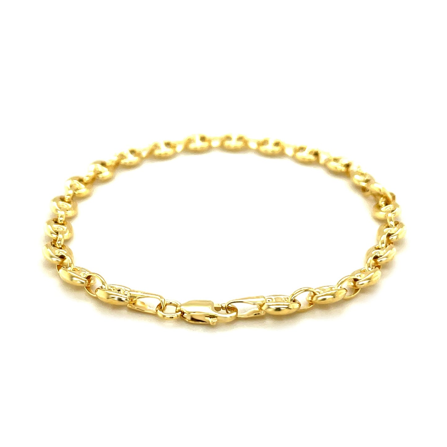 14k Yellow Gold Puffed Mariner Link Bracelet (4.70 mm)