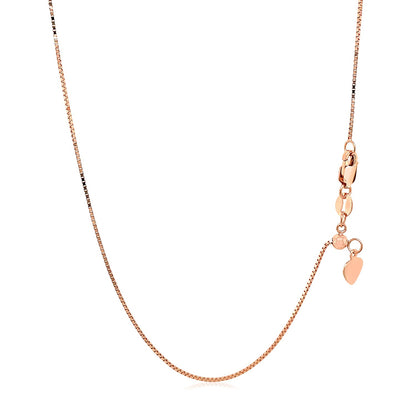 14k Rose Gold Adjustable Box Chain (0.70 mm)