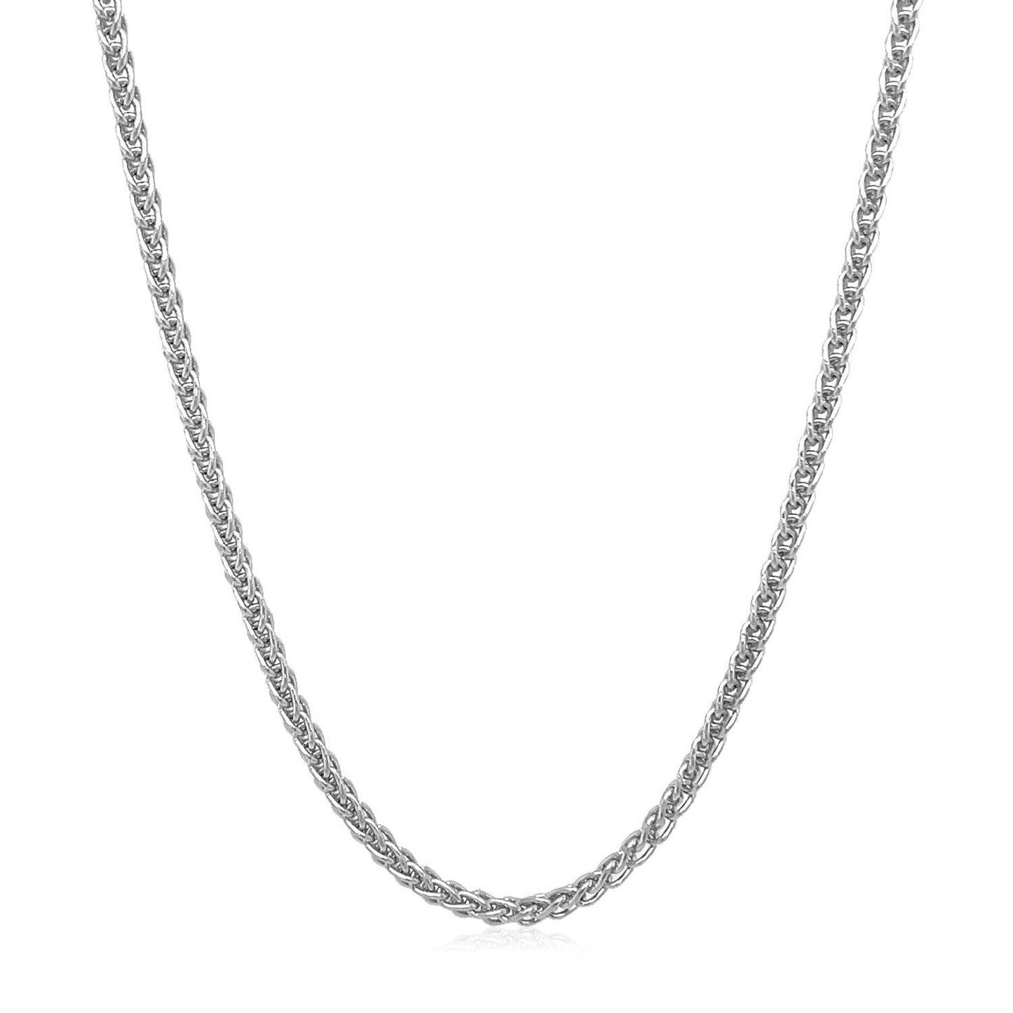 14k White Gold Round Wheat Chain (2.1 mm)