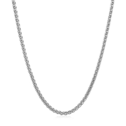 14k White Gold Round Wheat Chain (2.1 mm)