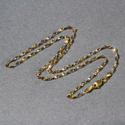 14k Two-Tone Gold Singapore Chain (2.50 mm)