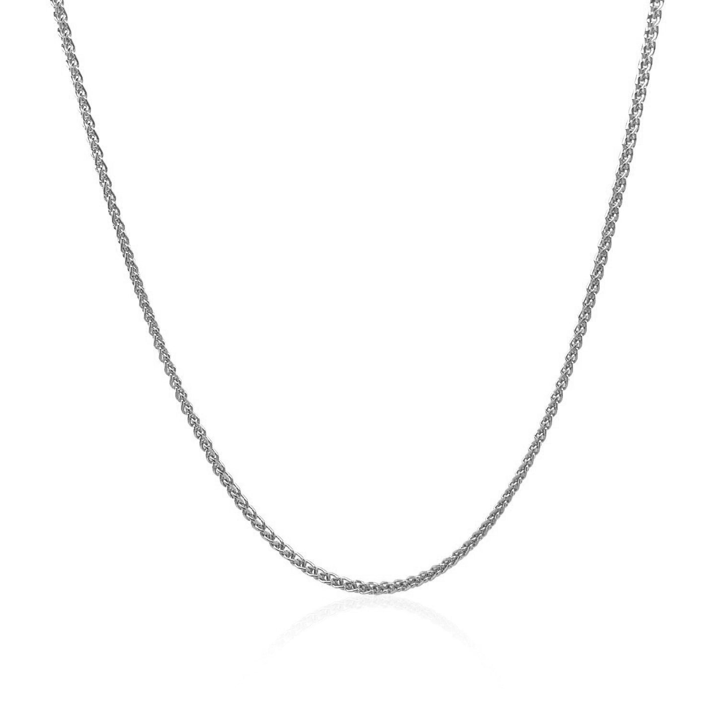 18k White Gold Round Wheat Chain (1.40 mm)