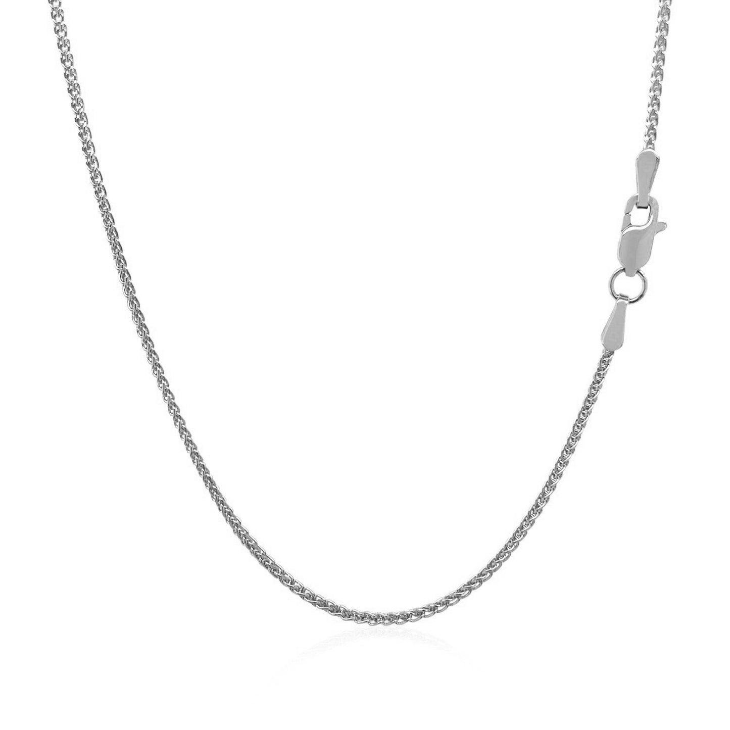 18k White Gold Round Wheat Chain (1.40 mm)