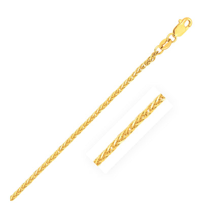 14k Yellow Gold Square Wheat Chain (1.80 mm)