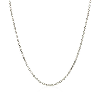 14k White Gold Round Cable Link Chain (1.50 mm)