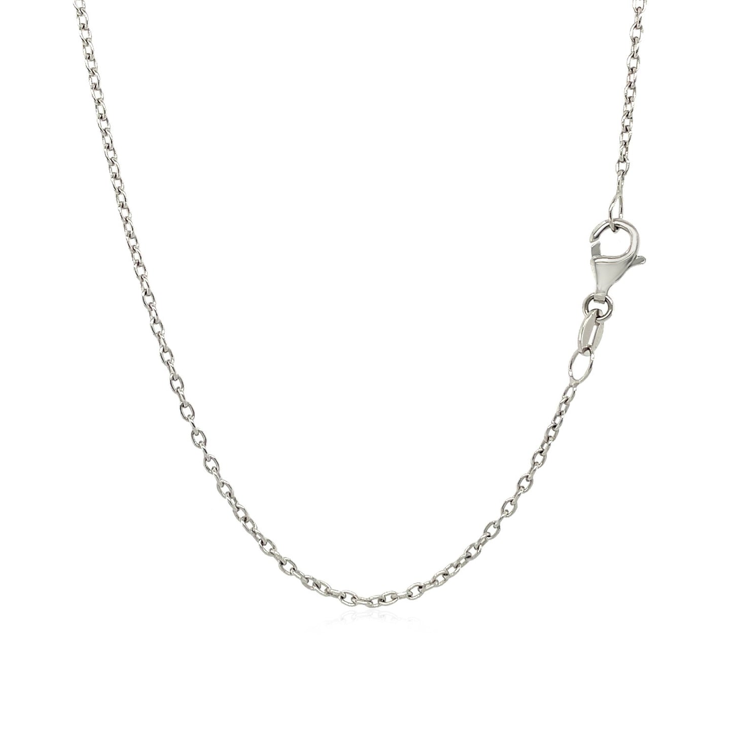 14k White Gold Round Cable Link Chain (1.50 mm)