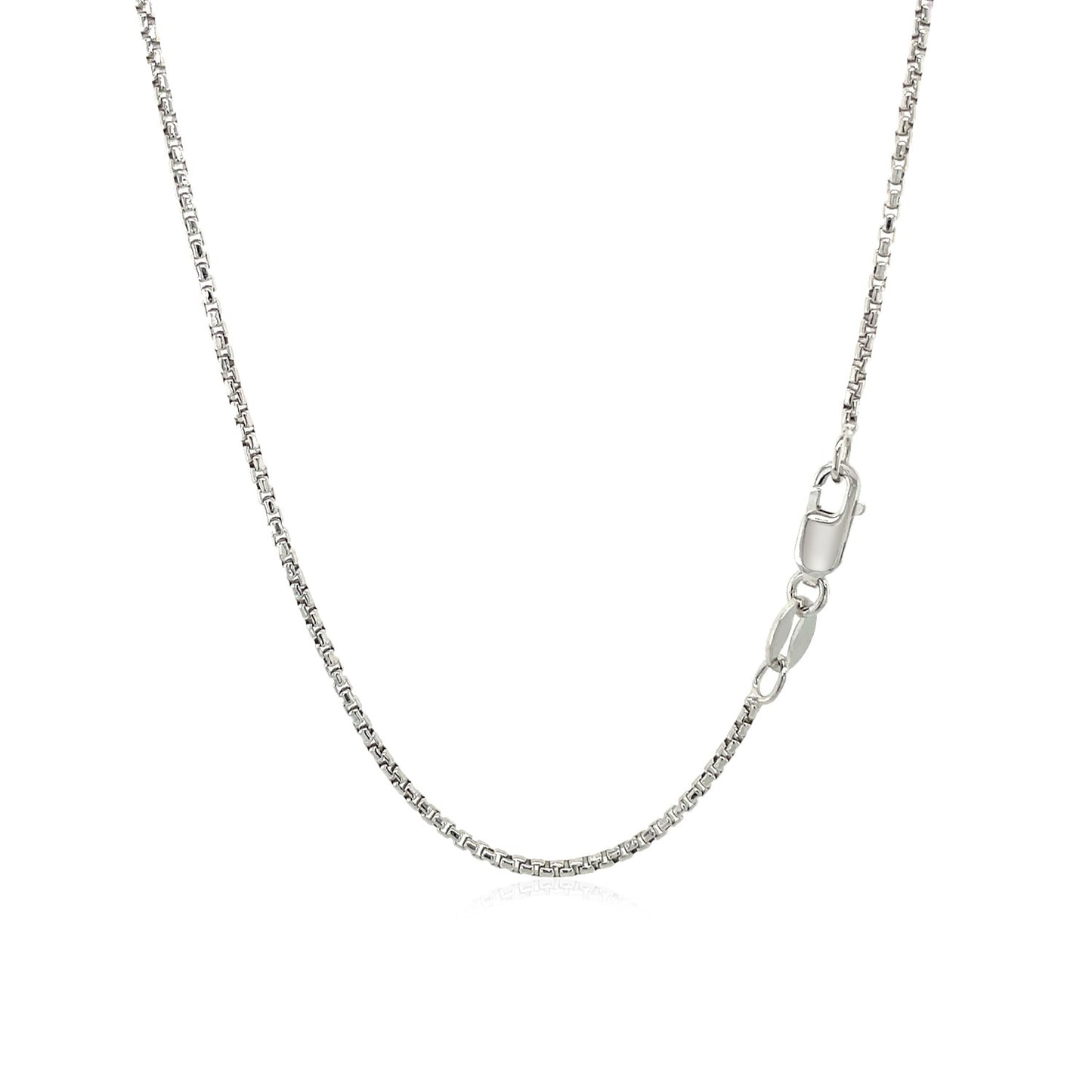 14k White Gold Round Box Chain (1.3 mm)