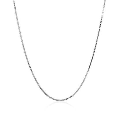 18k White Gold Box Chain 0.8mm (0.78 mm)