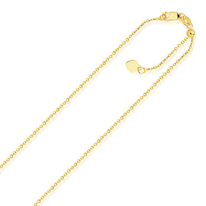 14k Yellow Gold Singapore Style Adjustable Chain (1.40 mm)