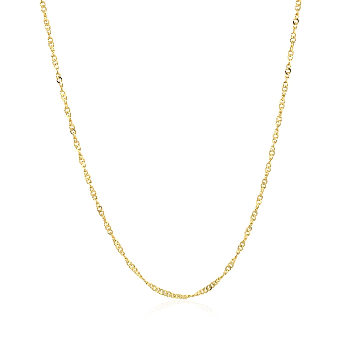 14k Yellow Gold Singapore Style Adjustable Chain (1.40 mm)