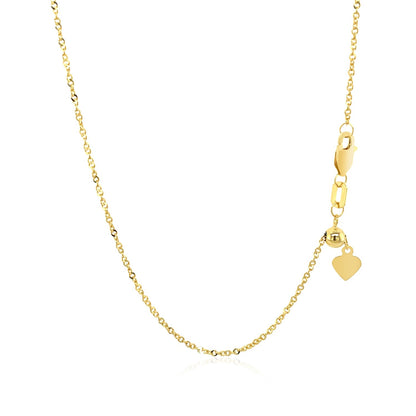 14k Yellow Gold Singapore Style Adjustable Chain (1.40 mm)