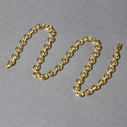 14k Yellow Gold Puffed Mariner Link Chain (6.80 mm)